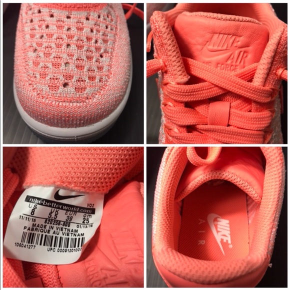 NWT Nike Air Force 1 Flyknit Low AtomIk Peach 🍑 W - Picture 8 of 8